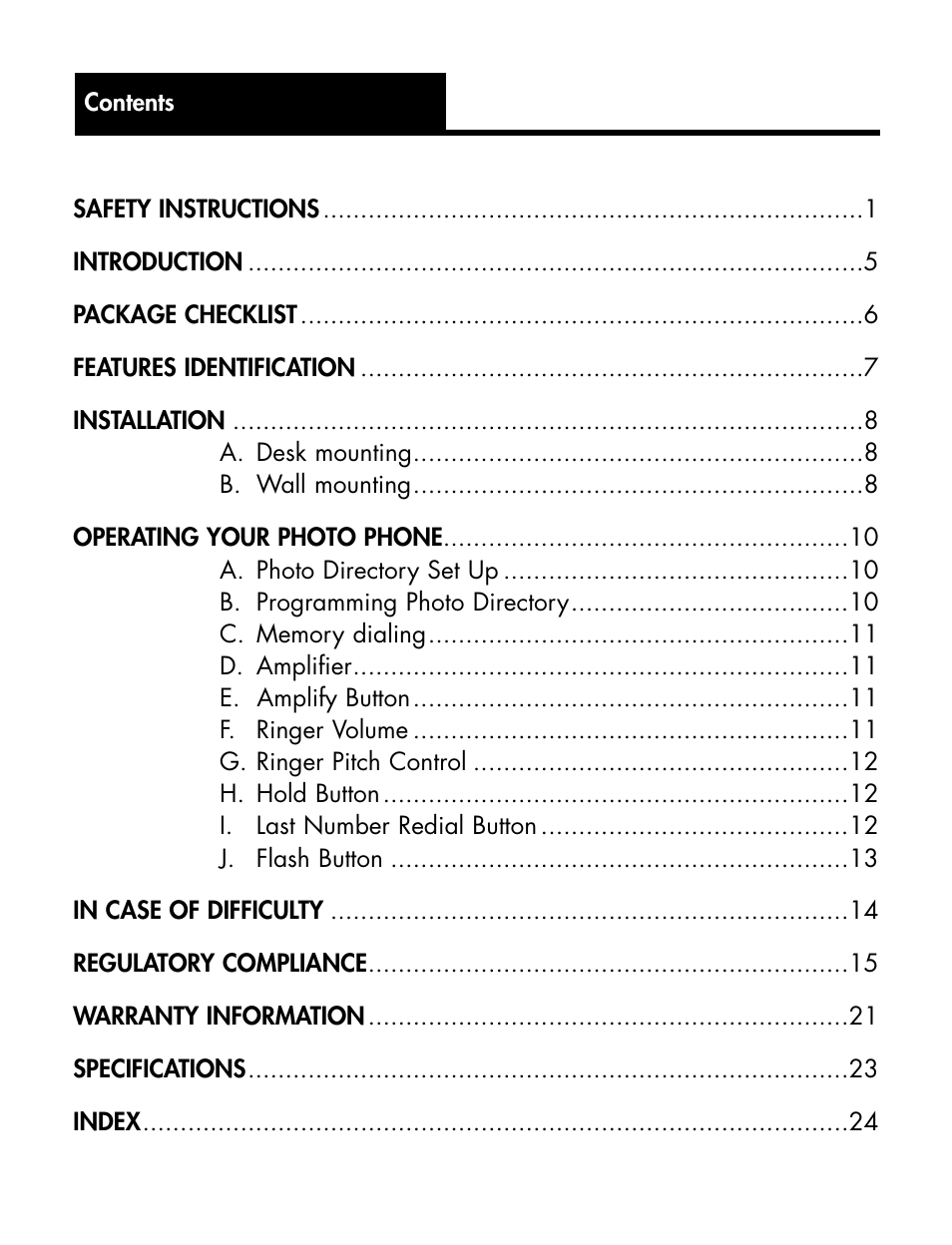 Activeforever Ameriphone P-300 Amplified Photo Phone User Manual | Page 2 / 25