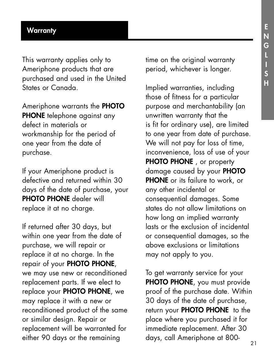 Activeforever Ameriphone P-300 Amplified Photo Phone User Manual | Page 23 / 25