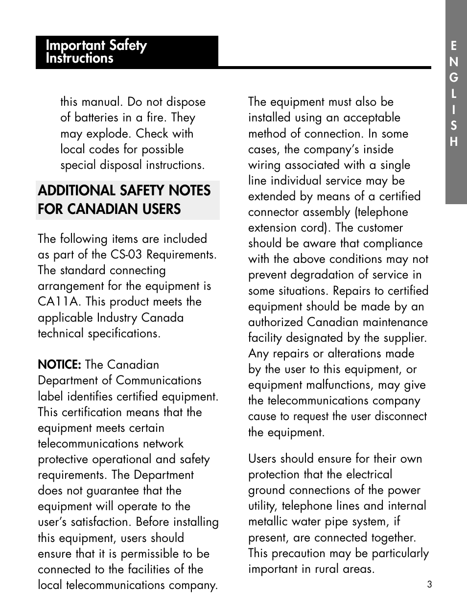 Important safety instructions | Activeforever Ameriphone P-300 Amplified Photo Phone User Manual | Page 5 / 25