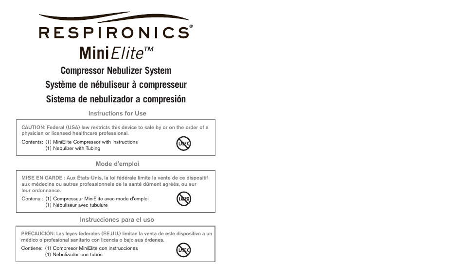 Activeforever Respironics MiniElite Compressor Nebulizer System User Manual | 4 pages