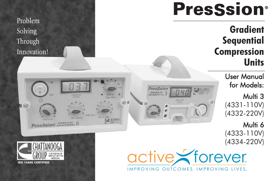 Activeforever PresSsion Sequential Compression Device Multi 3 ( ) User Manual | 20 pages