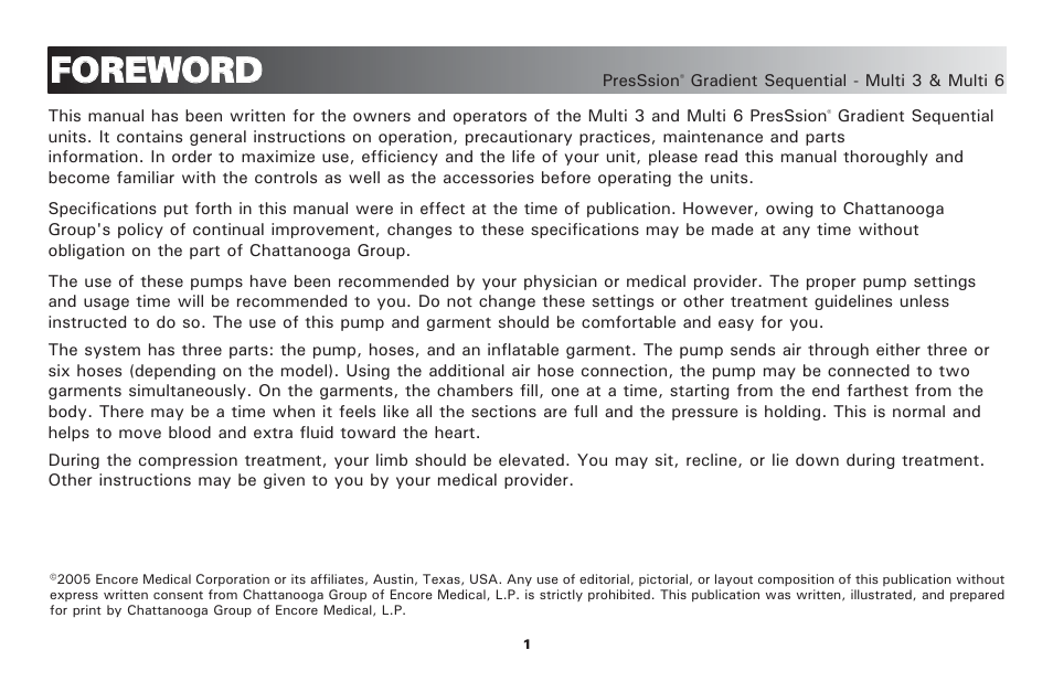Ffo or re ew wo or rd d | Activeforever PresSsion Sequential Compression Device Multi 3 ( ) User Manual | Page 4 / 20