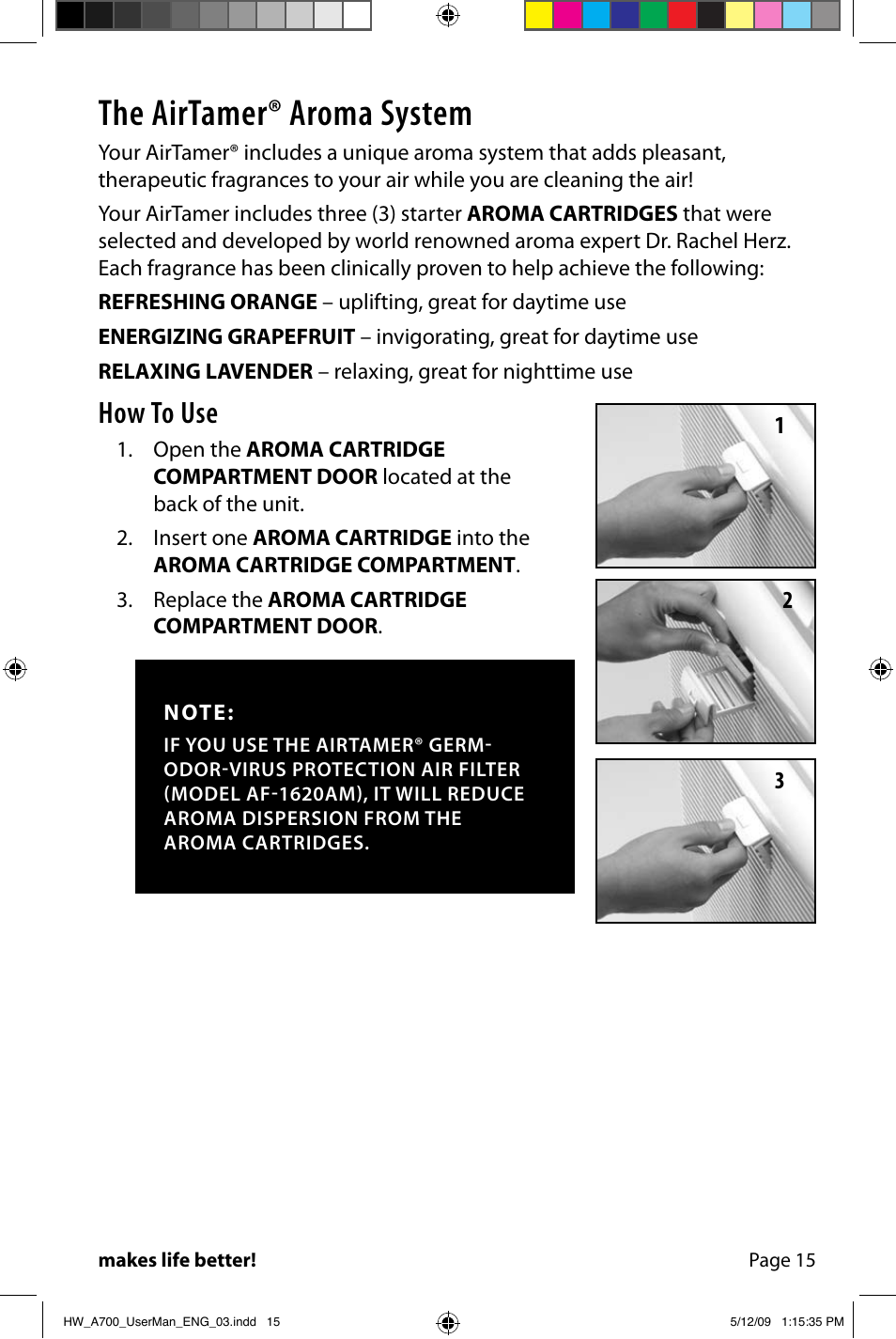 The airtamer® aroma system, How to use | Activeforever FilterStream AirTamer Ultra High Efficiency Air Purifier User Manual | Page 17 / 24
