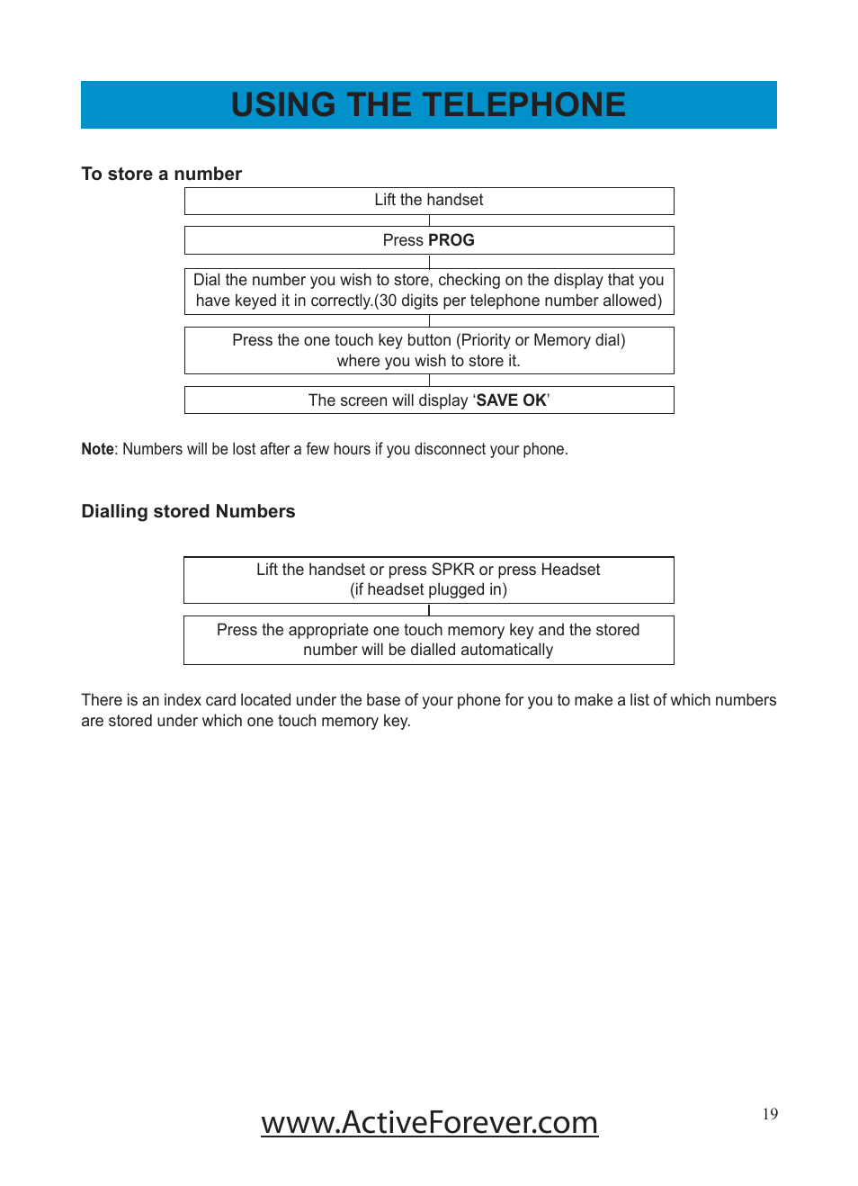 Using the telephone | Activeforever Geemarc AMPLI500 Amplified Phone User Manual | Page 19 / 32