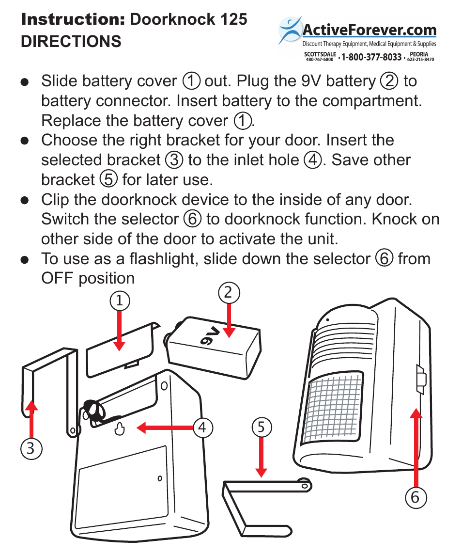 Activeforever Krown Door Knock Alert Flasher User Manual | 1 page