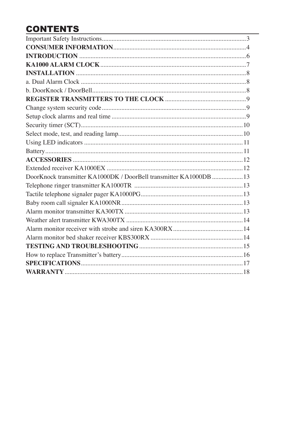 Activeforever Krown Dual Alarm Clock with Alerting System User Manual | Page 2 / 17