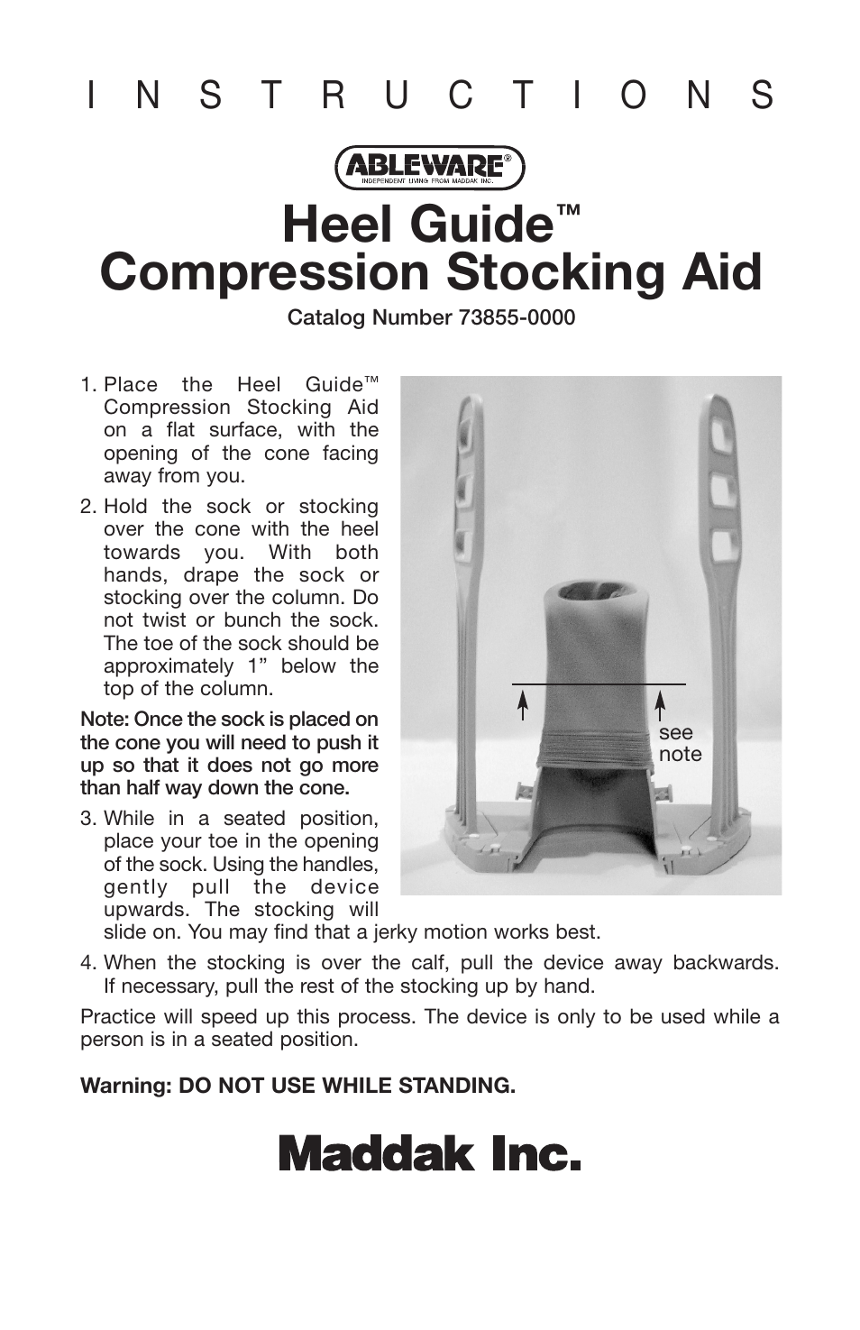 Activeforever Compression Stocking Aid With Heel Guide User Manual | 2 pages