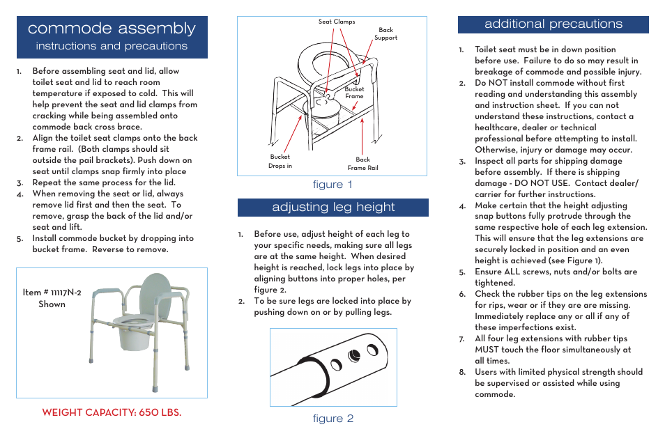Activeforever Drive Bariatric All in One Steel Commode User Manual | 1 page