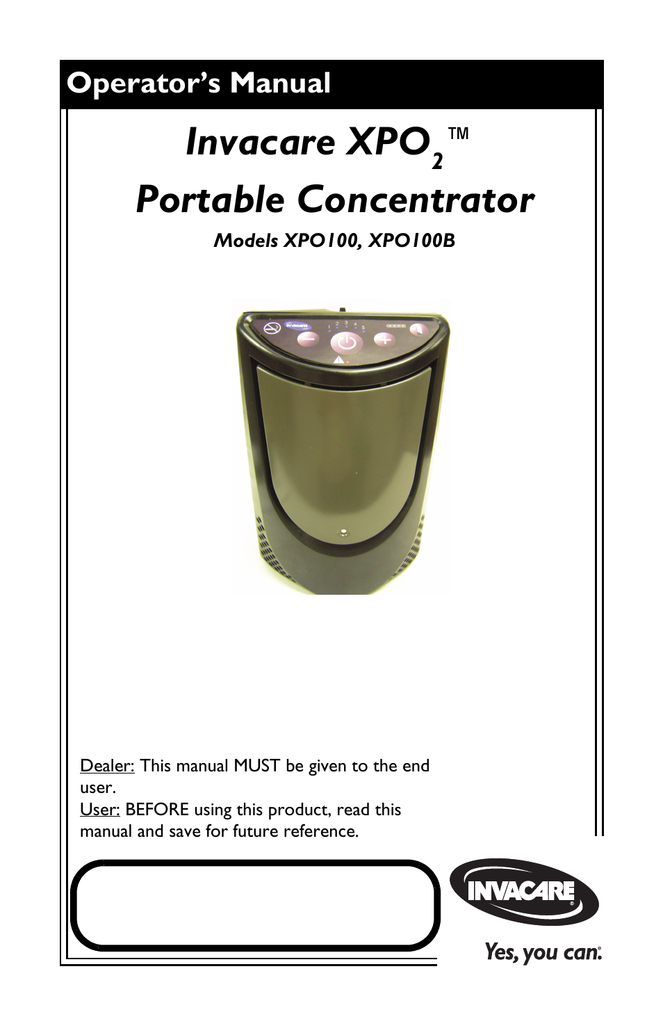 Activeforever Invacare XPO2 Portable Oxygen Concentrator User Manual | 47 pages