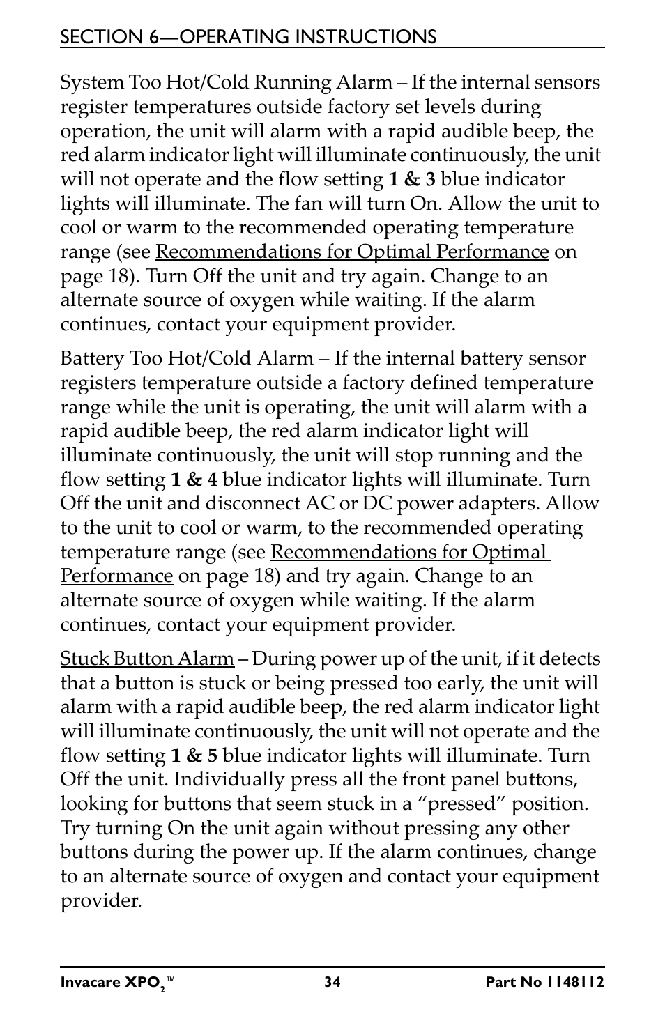 Activeforever Invacare XPO2 Portable Oxygen Concentrator User Manual | Page 34 / 47