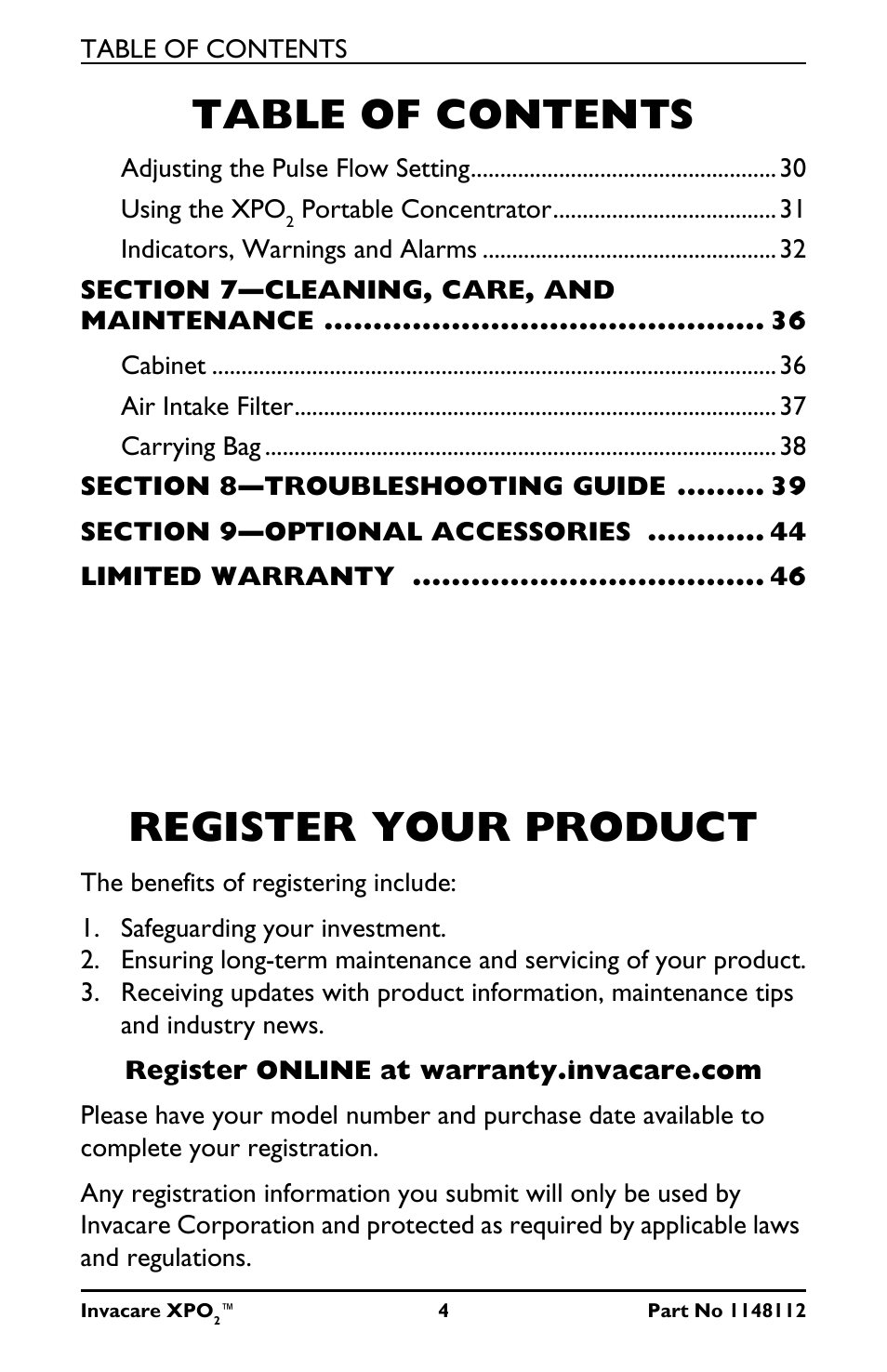 Activeforever Invacare XPO2 Portable Oxygen Concentrator User Manual | Page 4 / 47
