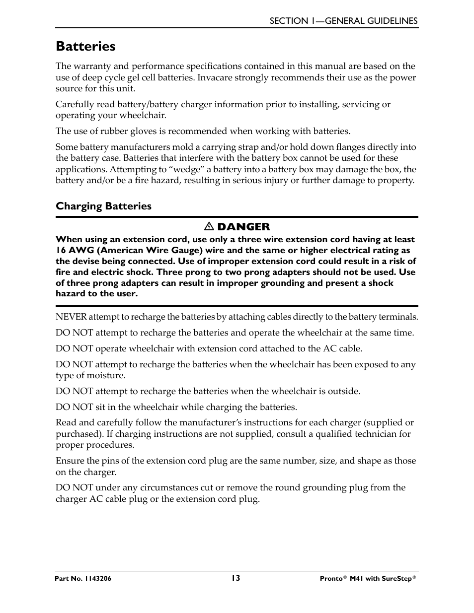 Batteries | Activeforever Invacare Pronto M41 Power Wheelchair with Semi Recline Seat User Manual | Page 13 / 69