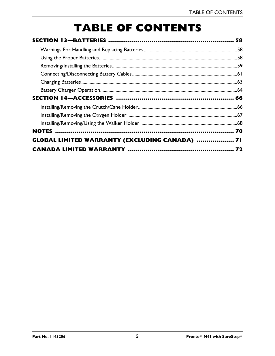 Activeforever Invacare Pronto M41 Power Wheelchair with Semi Recline Seat User Manual | Page 5 / 69