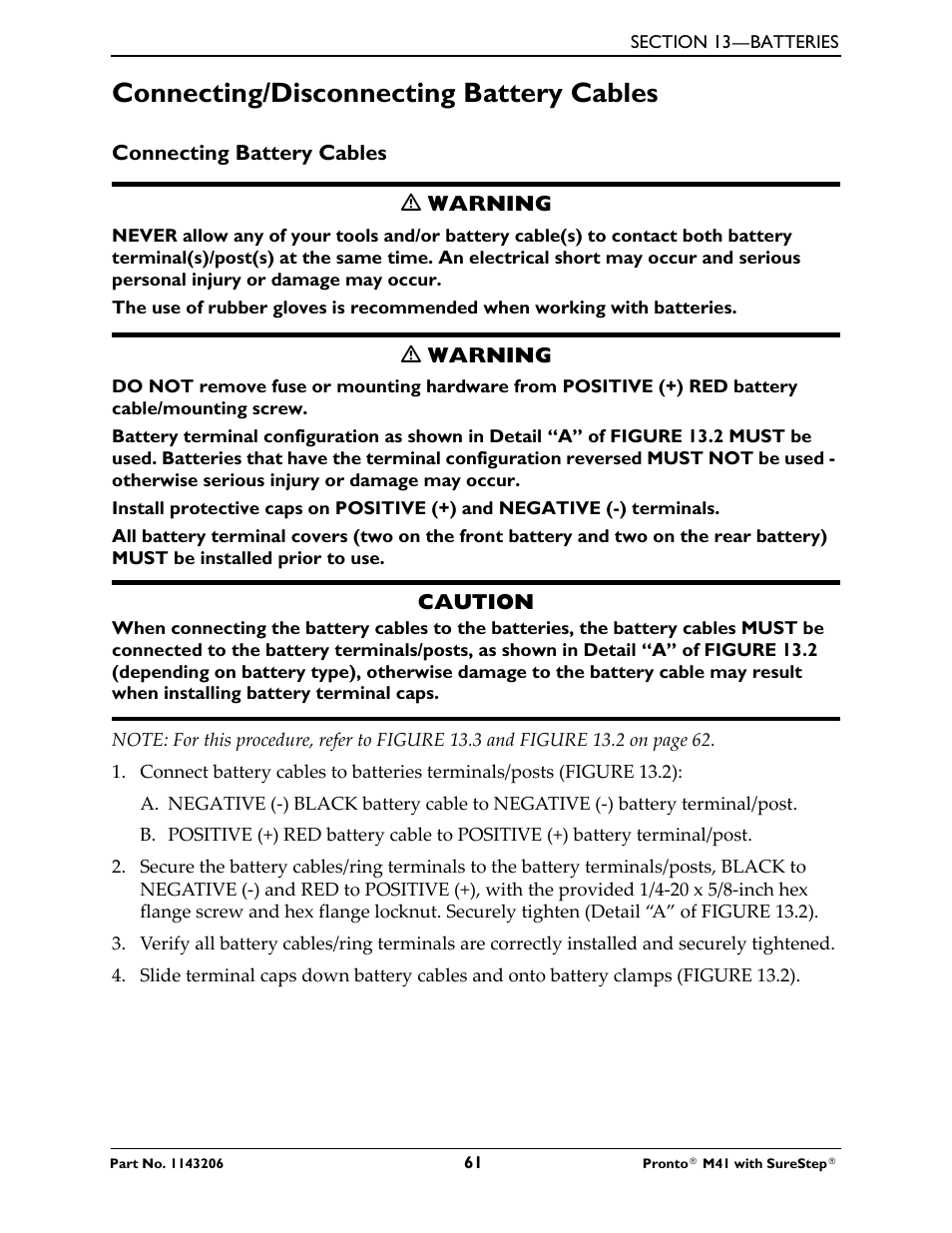 Connecting/disconnecting battery cables | Activeforever Invacare Pronto M41 Power Wheelchair with Semi Recline Seat User Manual | Page 61 / 69