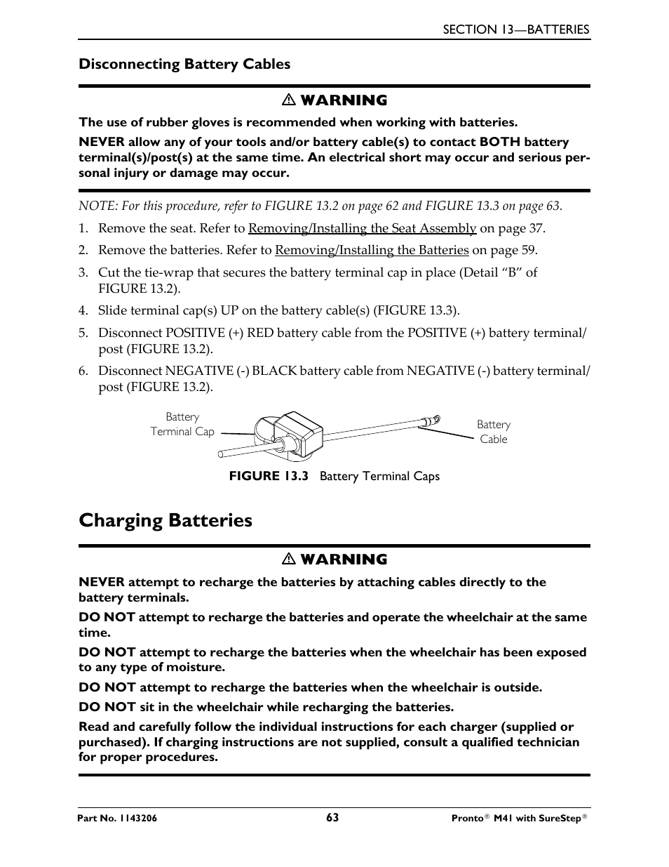 Charging batteries | Activeforever Invacare Pronto M41 Power Wheelchair with Semi Recline Seat User Manual | Page 63 / 69