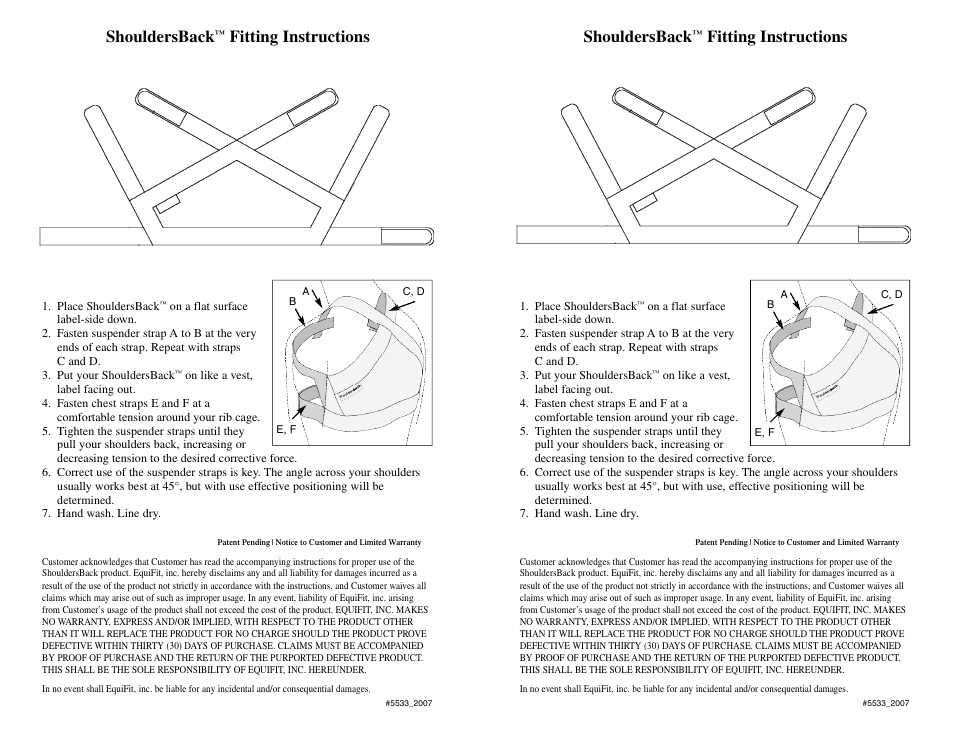Activeforever Shoulders Back Posture Support Lite User Manual | 1 page