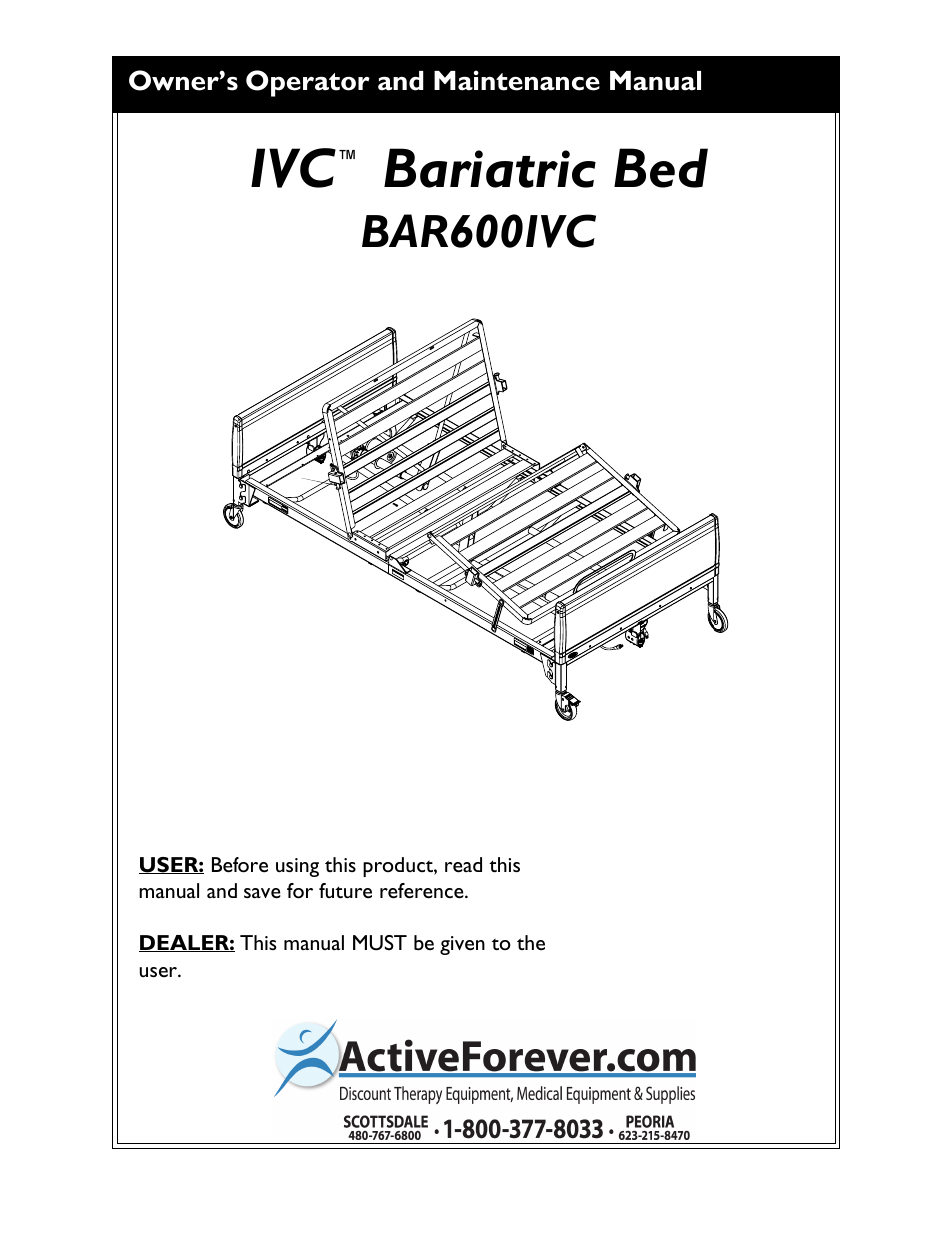 Activeforever Invacare Bariatric Electric Hospital Bed (Bariatric Home Care Hospital Bed) User Manual | 40 pages