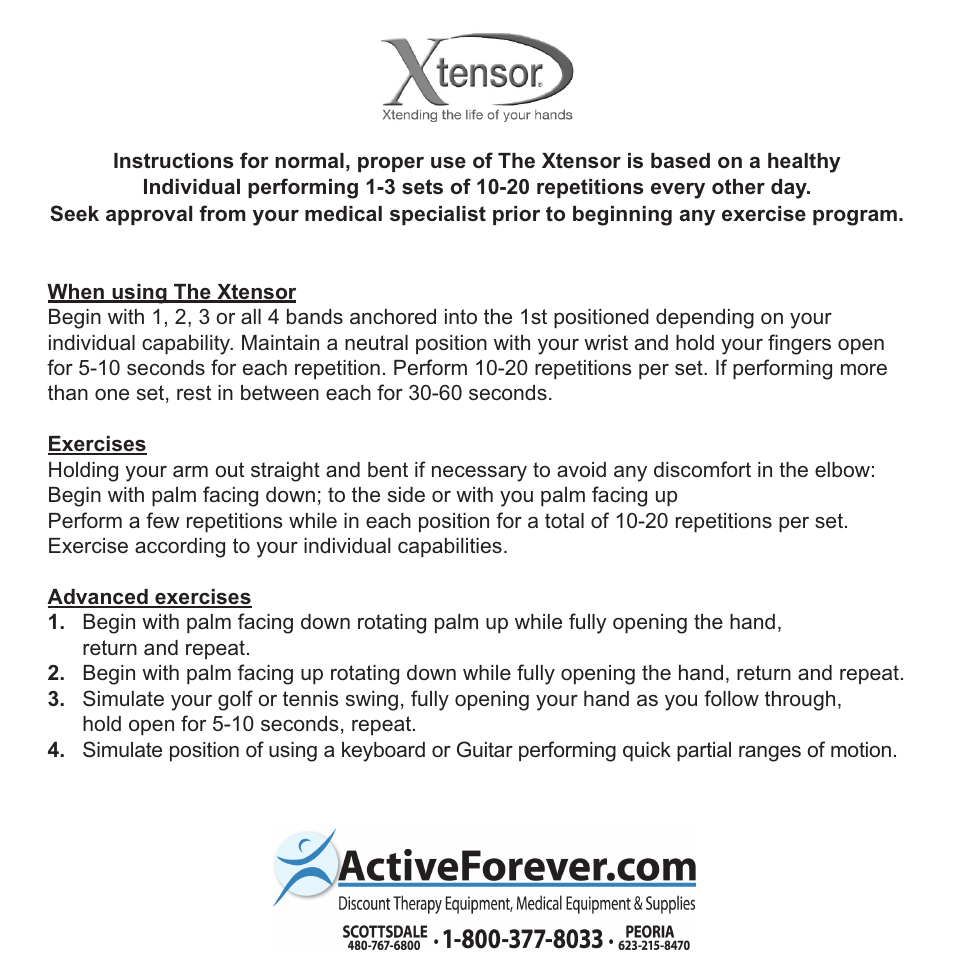 Activeforever Xtensor Hand Exerciser User Manual | Page 3 / 3