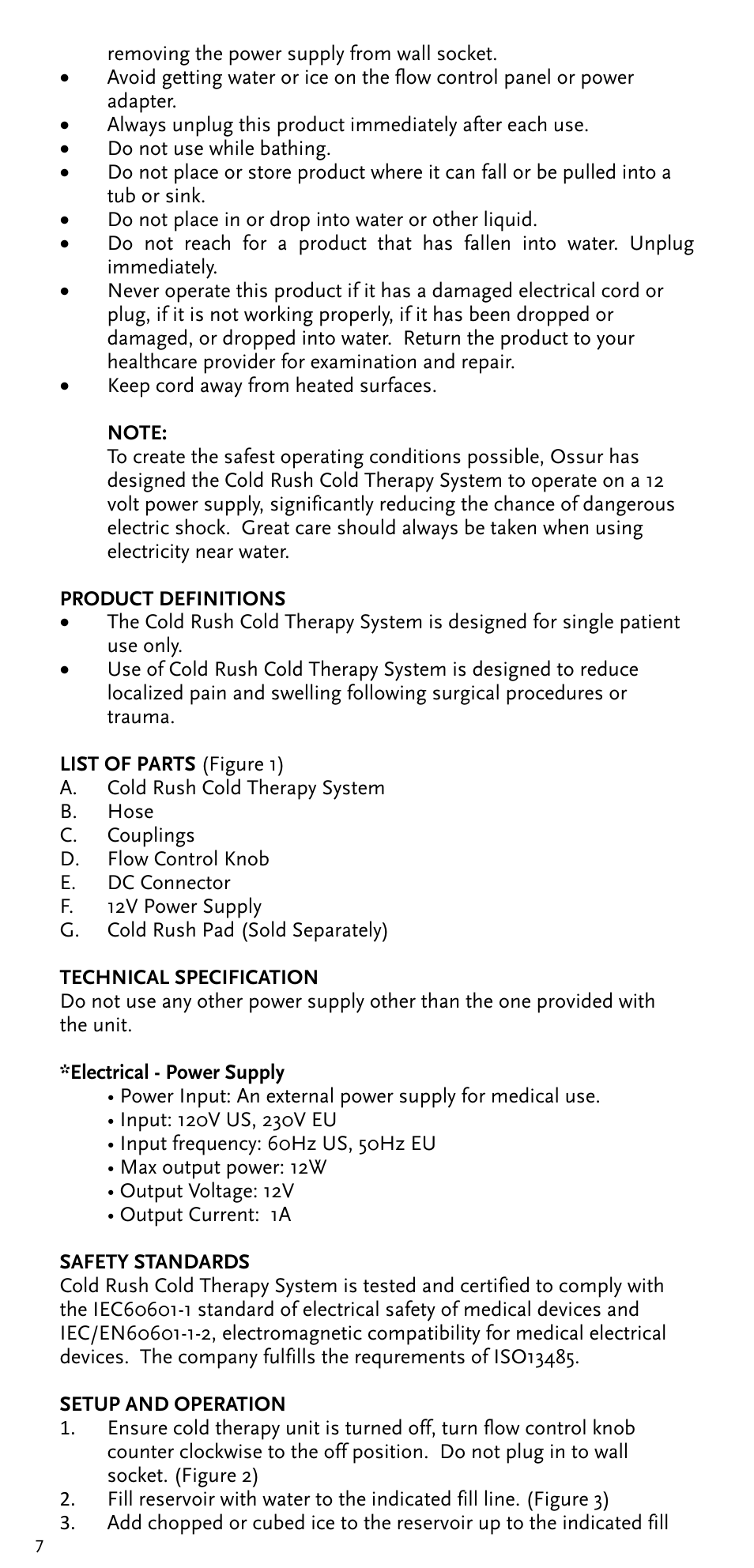 Activeforever Ossur Cold Rush Cold Therapy System User Manual | Page 8 / 9
