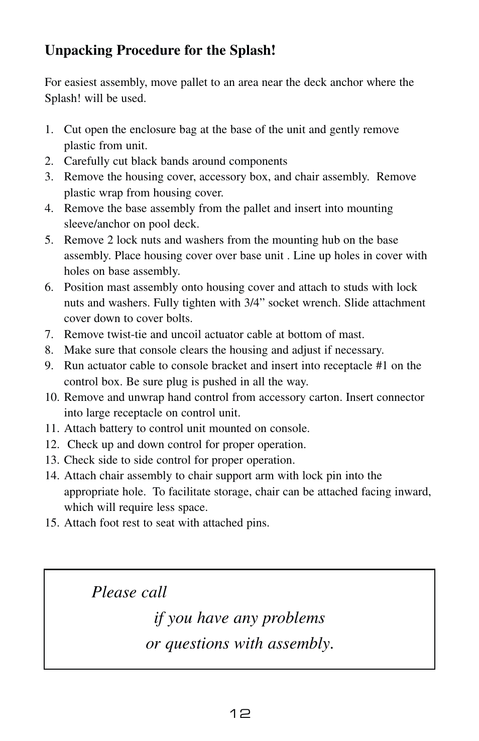 Activeforever PAL 1000 Portable Aquatic Pool Lift User Manual | Page 13 / 21