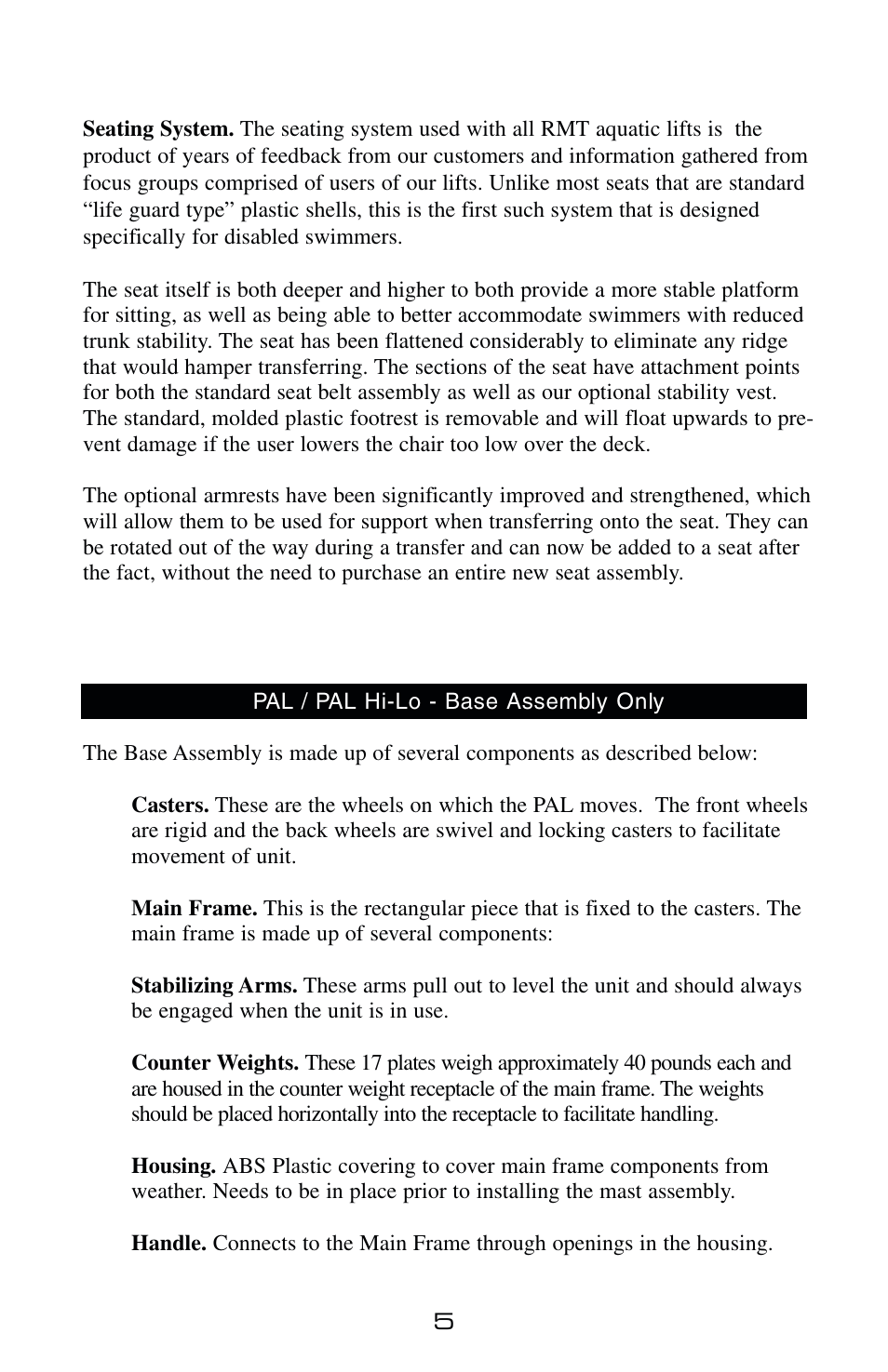 Activeforever PAL 1000 Portable Aquatic Pool Lift User Manual | Page 6 / 21