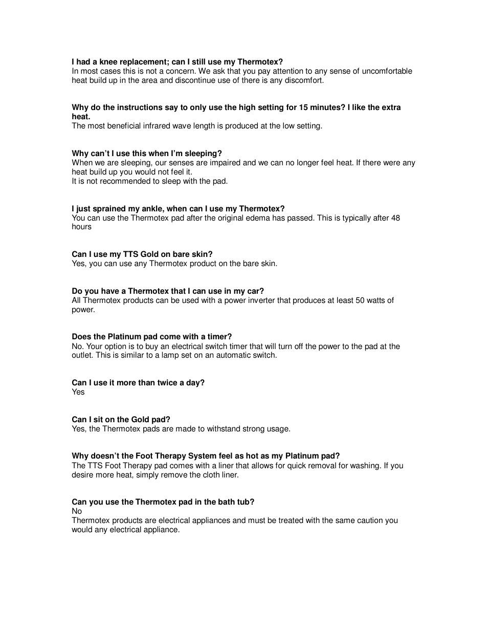 Activeforever Thermotex TTS Wrist Infrared Heating Pad User Manual | Page 3 / 3