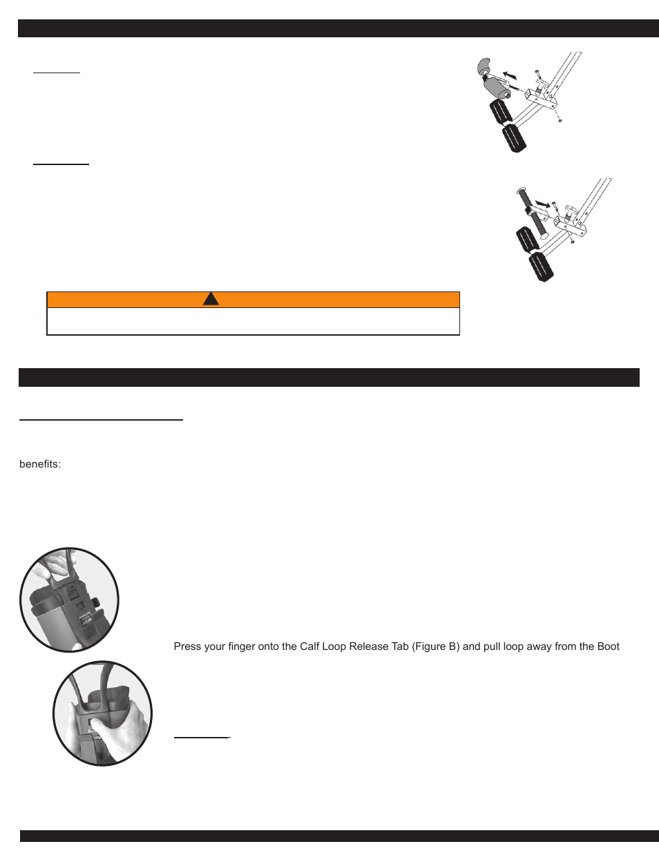 Warning, Assembling the cv bar, Securing the gravity boots | Activeforever Teeter Hang Ups EZ-Up Inversion System User Manual | Page 2 / 4