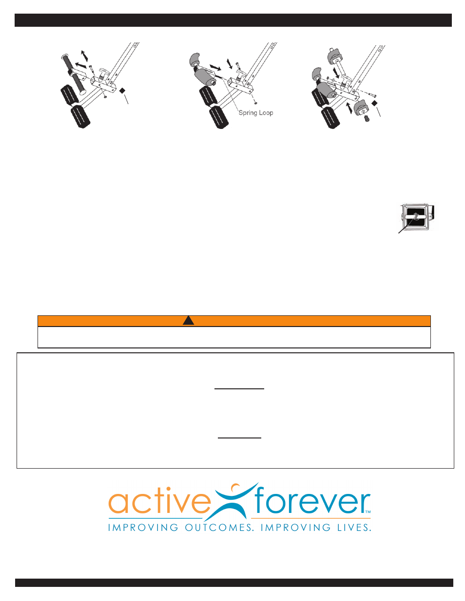 Warning, Re-assembling the ankle clamps | Activeforever Teeter Hang Ups EZ-Up Inversion System User Manual | Page 4 / 4