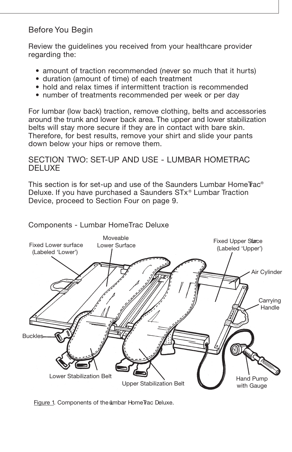 Before you begin | Activeforever Saunders Lumbar HomeTrac (Saunders Lumbar Home Traction Device) User Manual | Page 3 / 9