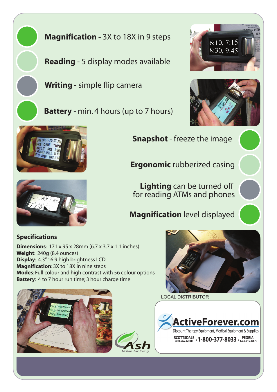 Activeforever QuickLook Zoom Portable Video Magnifier User Manual | Page 2 / 2