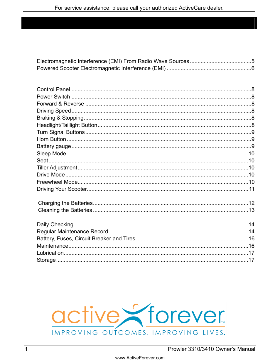 Activeforever ActiveCare Prowler 3310 Mobility Scooter User Manual | Page 2 / 24