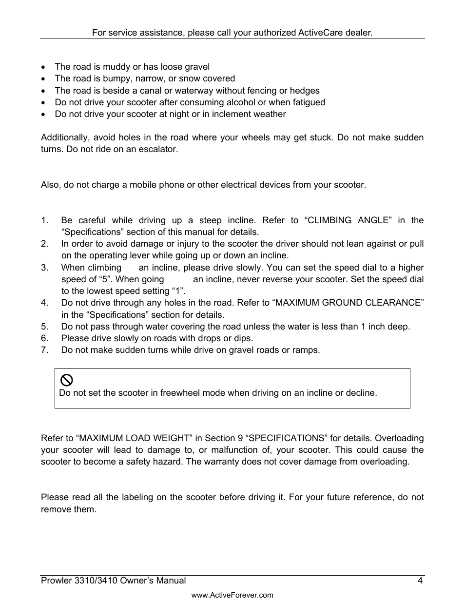 Labeling of your scooter | Activeforever ActiveCare Prowler 3310 Mobility Scooter User Manual | Page 5 / 24