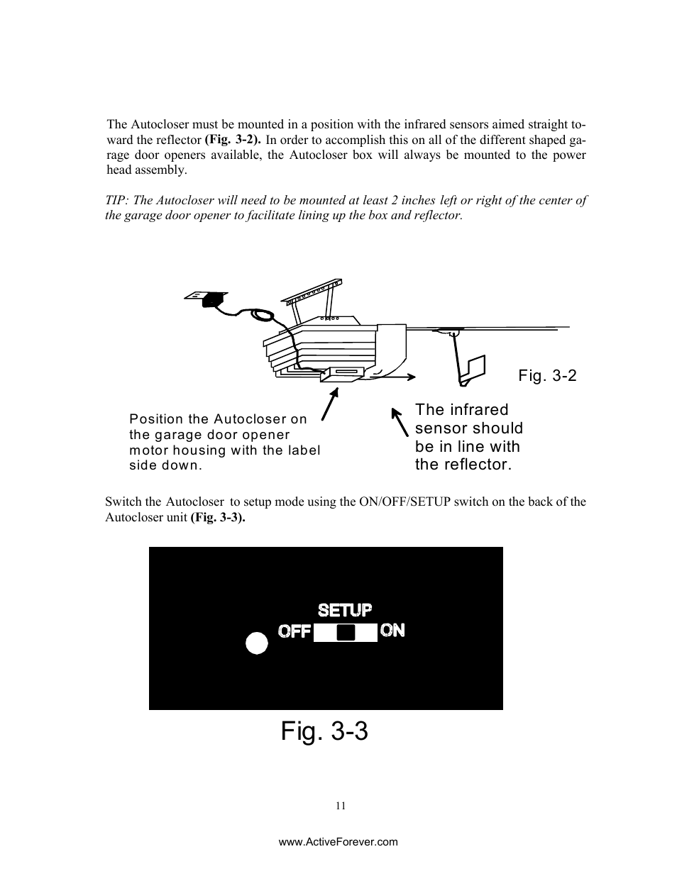 Fig. 3-3 | Activeforever AutoCloser Automatic Garage Door Closer User Manual | Page 11 / 28