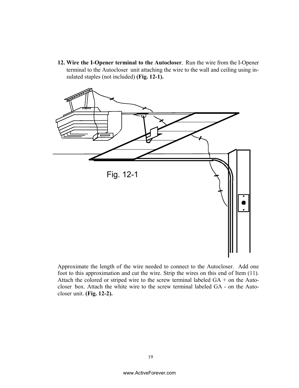 Fig. 12-1 | Activeforever AutoCloser Automatic Garage Door Closer User Manual | Page 19 / 28