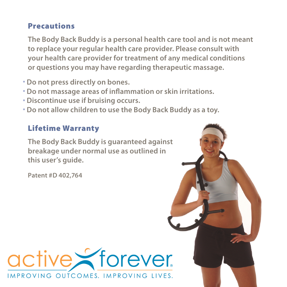 Activeforever Body Back Buddy User Manual | Page 11 / 11