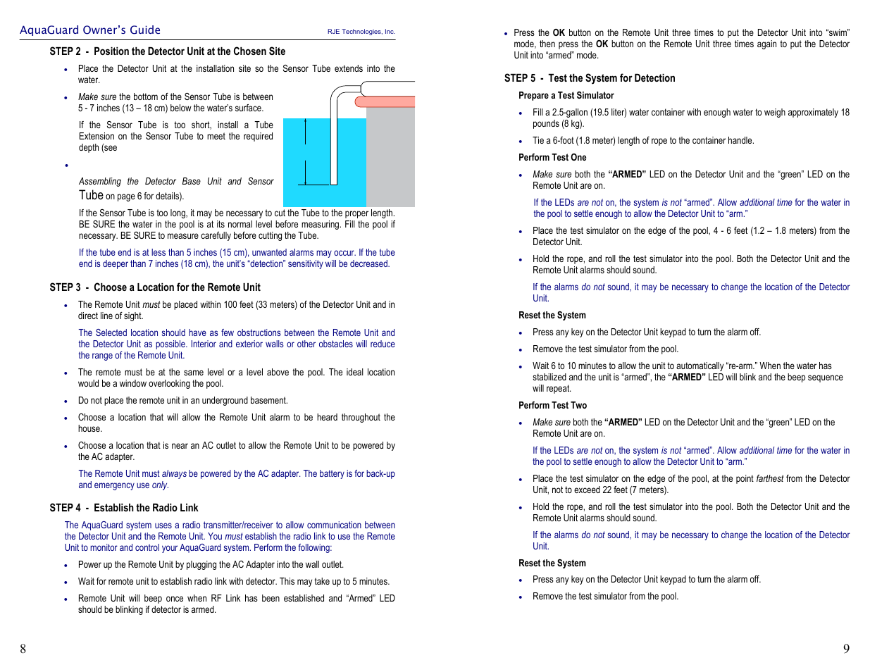 Tube | Activeforever Aquaguard Pool Alarm System User Manual | Page 10 / 10