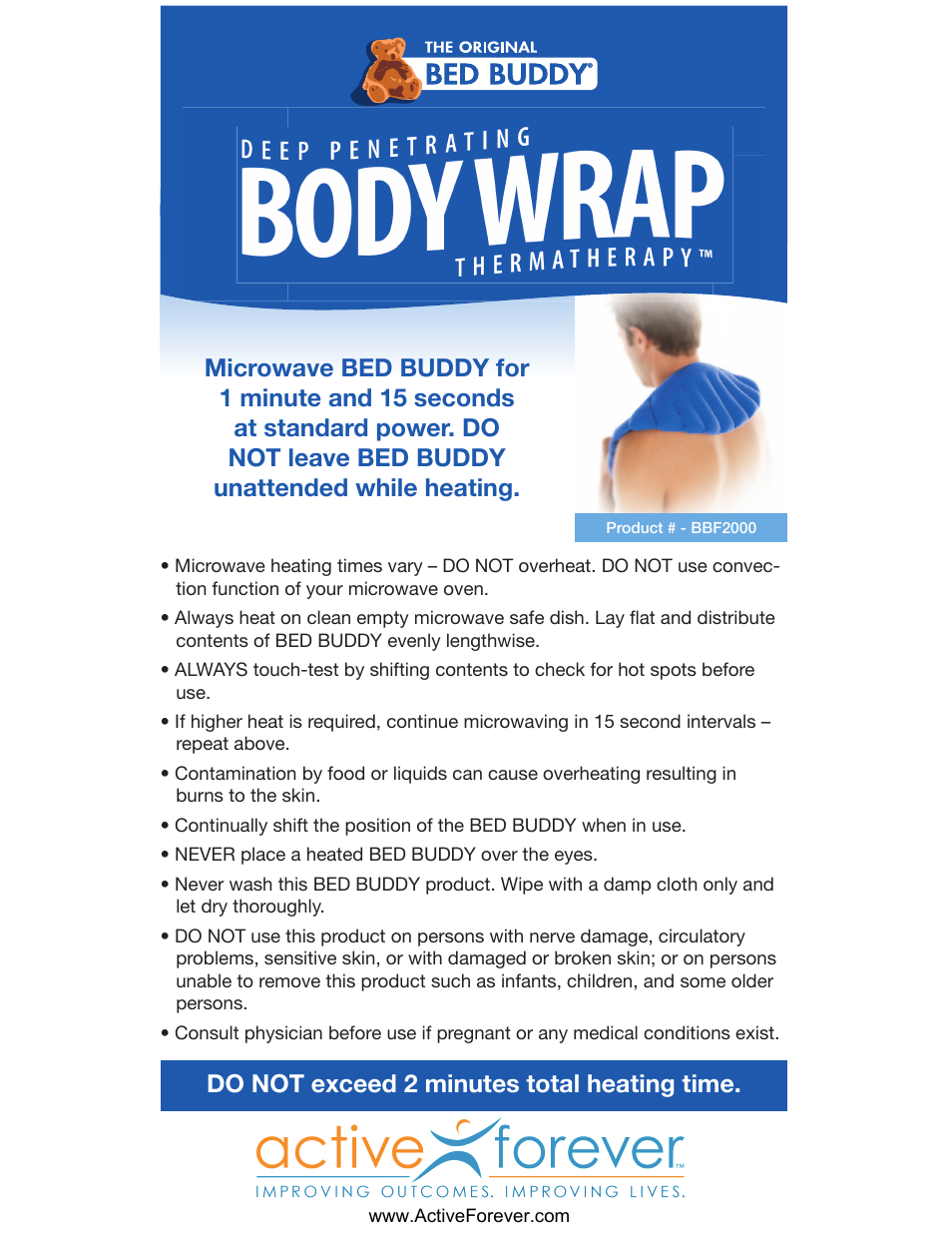 Activeforever Carex Bed Buddy Body Wrap User Manual | 1 page