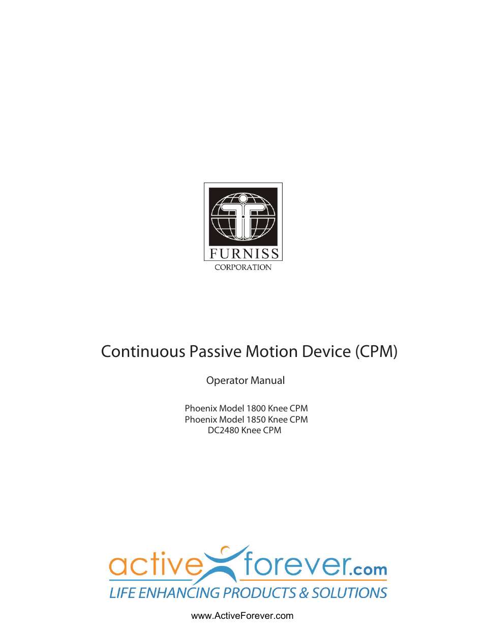 Activeforever Phoenix Model 1850 Knee CPM User Manual | 21 pages