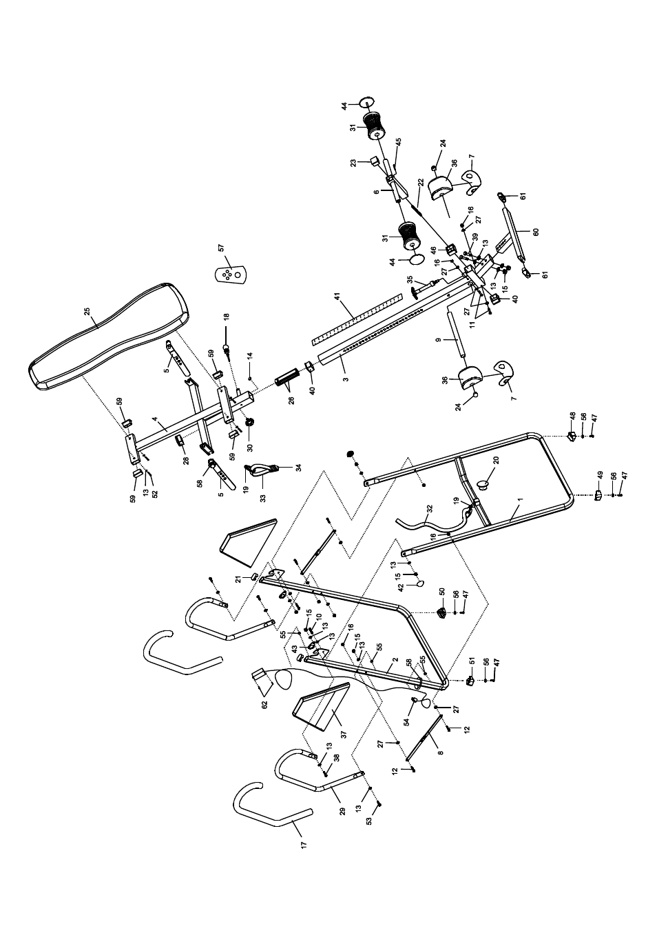 Overview drawing | Activeforever Ironman IFT2000 Infrared Therapy Inversion Table User Manual | Page 8 / 29