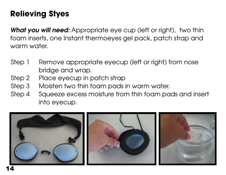 Relieving styes | Activeforever TranquilEyes Mini Travel Kit User Manual | Page 14 / 27