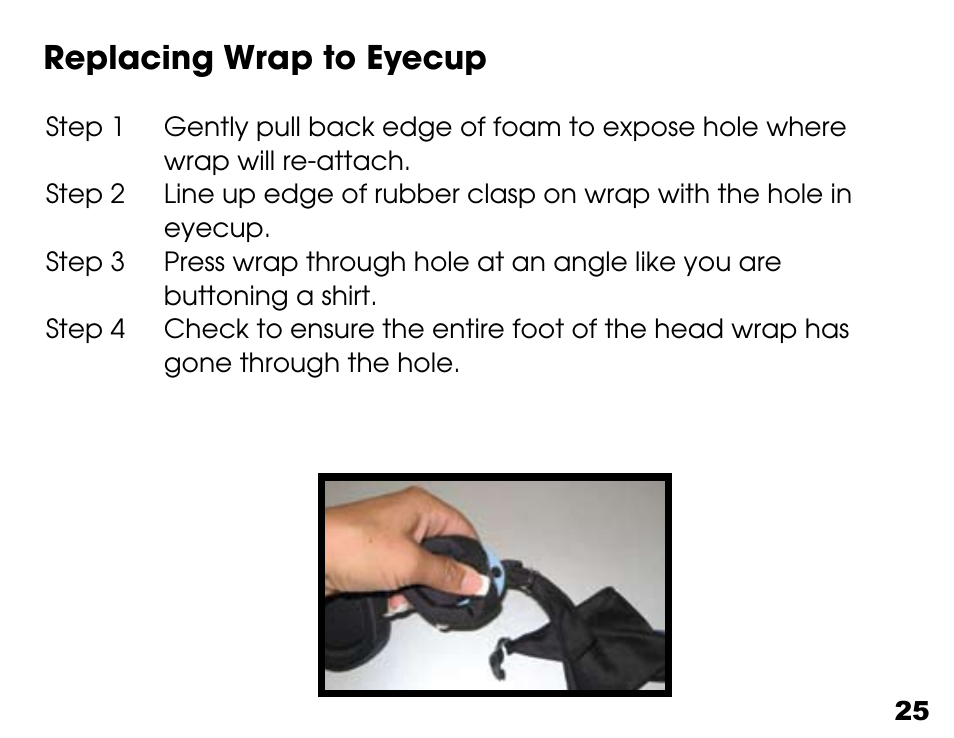 Replacing wrap to eyecup | Activeforever TranquilEyes Mini Travel Kit User Manual | Page 25 / 27