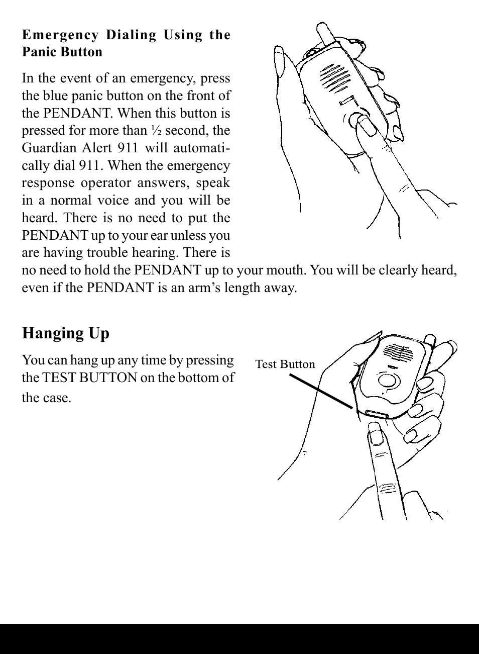Hanging up | Activeforever LogicMark Guardian Alert 911 Emergency Alert System User Manual | Page 11 / 15