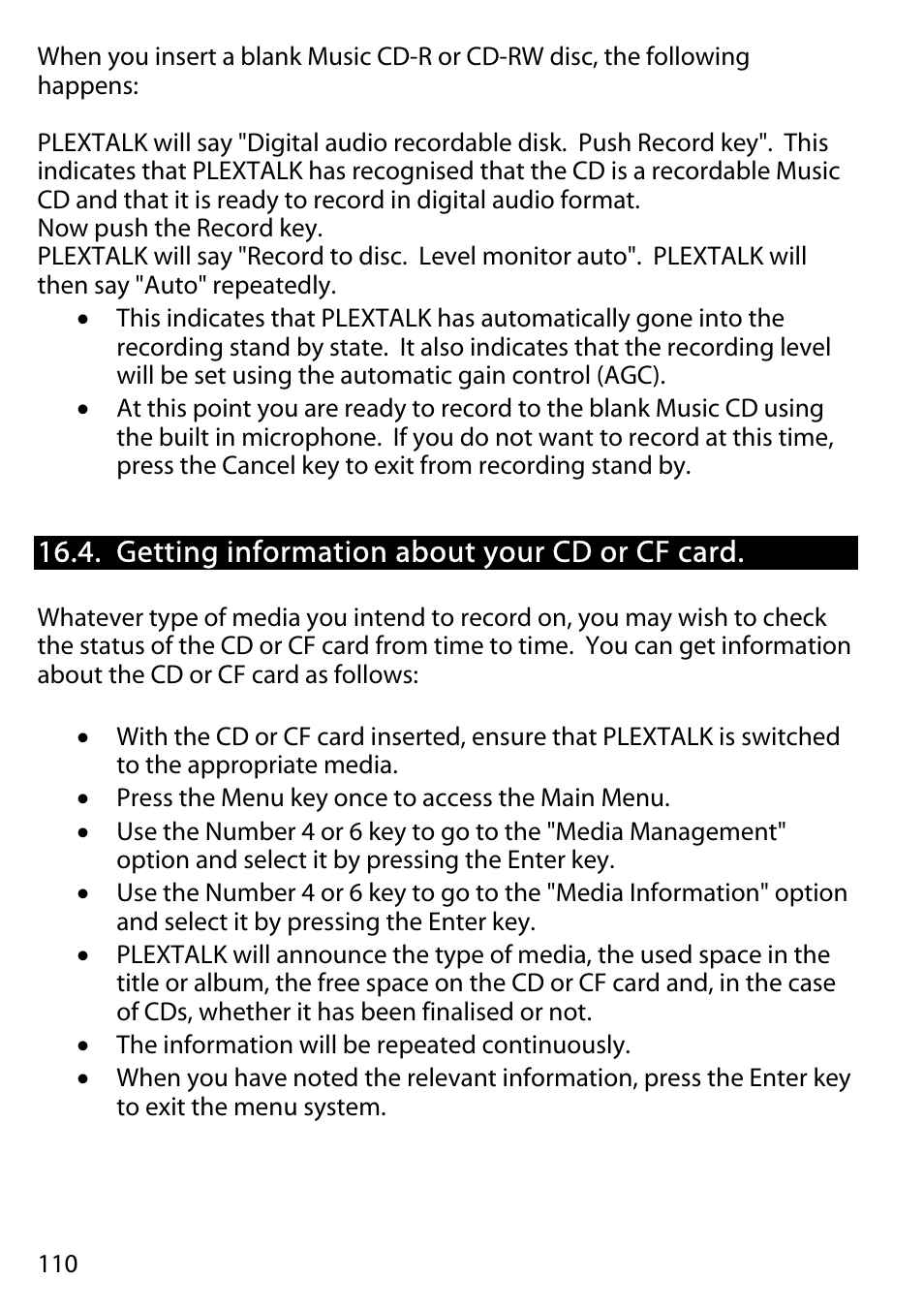 Getting information about your cd or cf card | Activeforever Plextalk PTR2 Digital DAISY Player and Recorder User Manual | Page 109 / 235