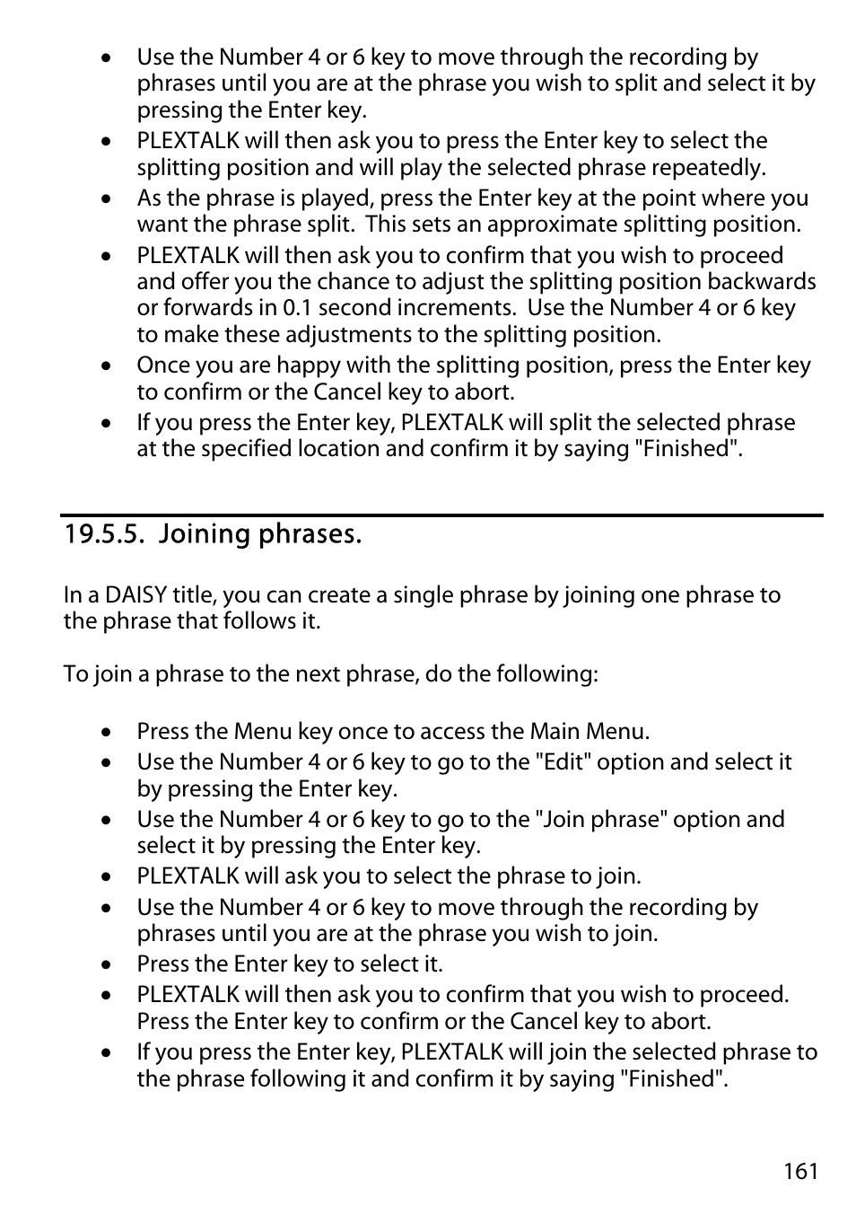 Joining phrases | Activeforever Plextalk PTR2 Digital DAISY Player and Recorder User Manual | Page 160 / 235
