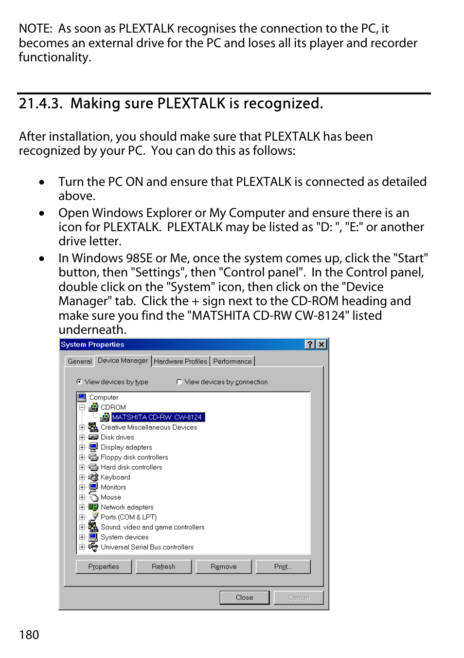 Making sure plextalk is recognized | Activeforever Plextalk PTR2 Digital DAISY Player and Recorder User Manual | Page 179 / 235