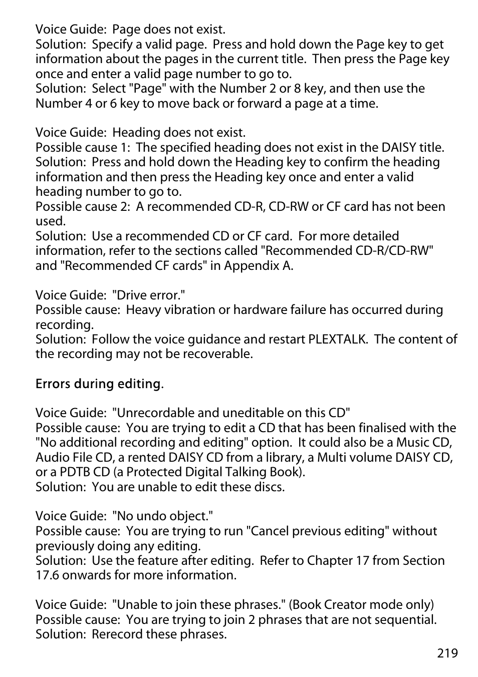 Activeforever Plextalk PTR2 Digital DAISY Player and Recorder User Manual | Page 218 / 235