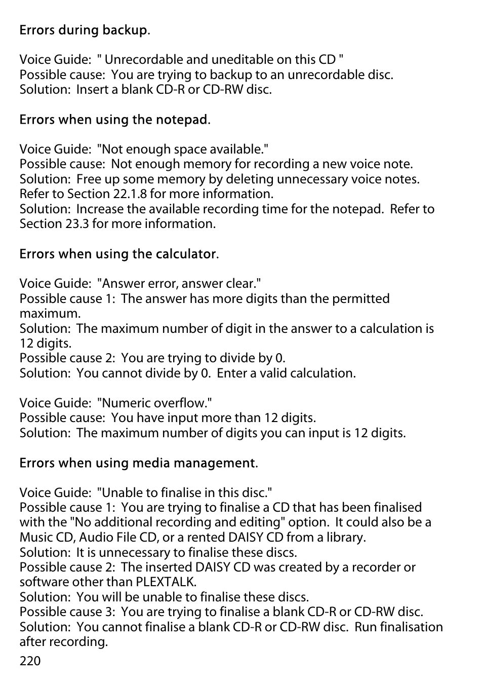 Activeforever Plextalk PTR2 Digital DAISY Player and Recorder User Manual | Page 219 / 235