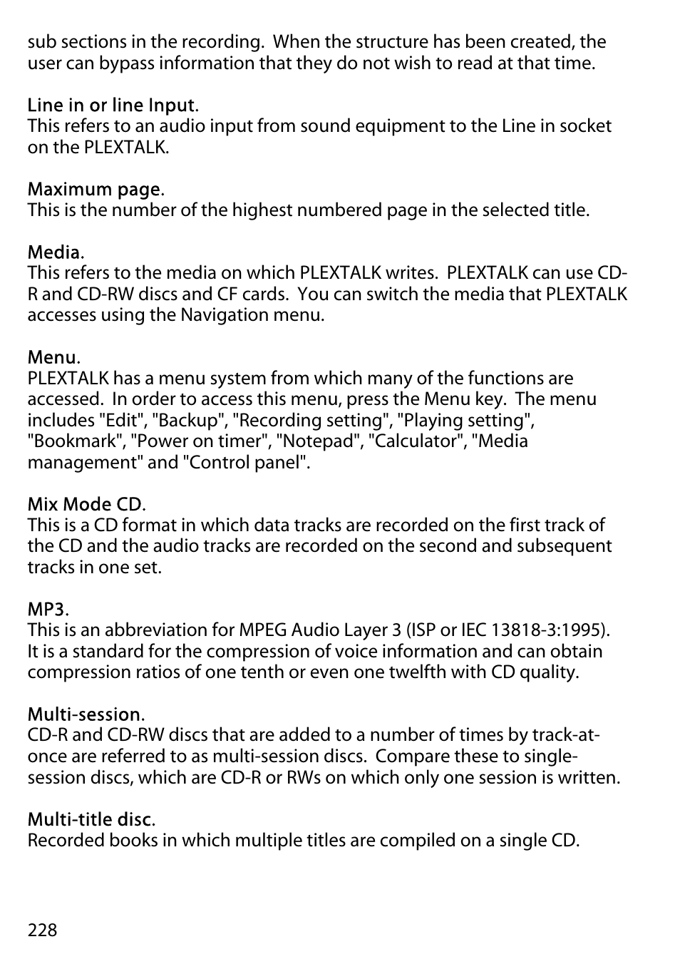 Activeforever Plextalk PTR2 Digital DAISY Player and Recorder User Manual | Page 227 / 235