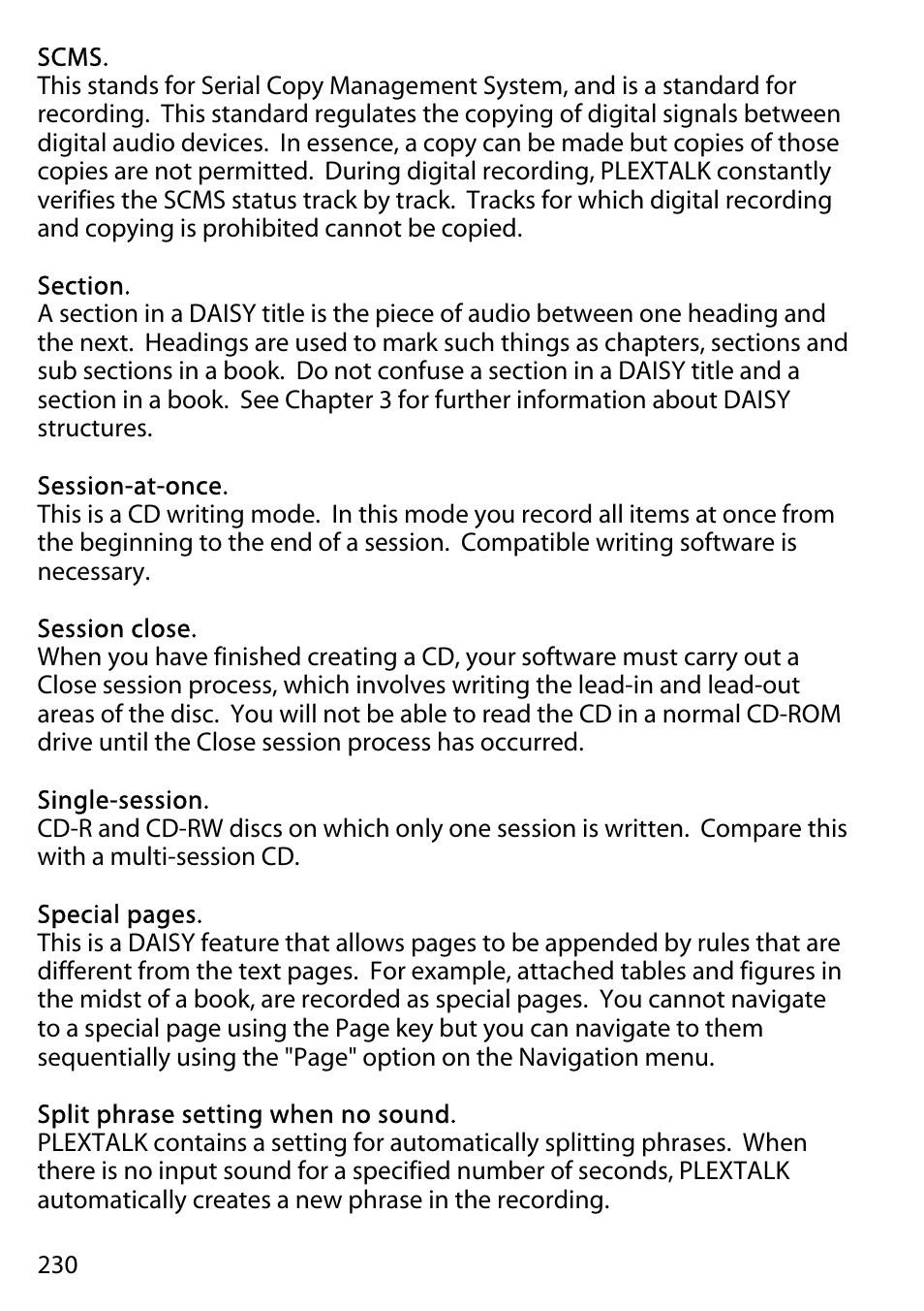 Activeforever Plextalk PTR2 Digital DAISY Player and Recorder User Manual | Page 229 / 235