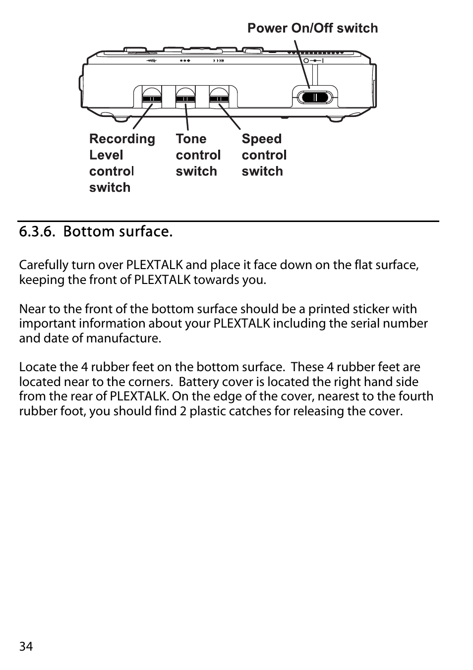 Bottom surface | Activeforever Plextalk PTR2 Digital DAISY Player and Recorder User Manual | Page 33 / 235